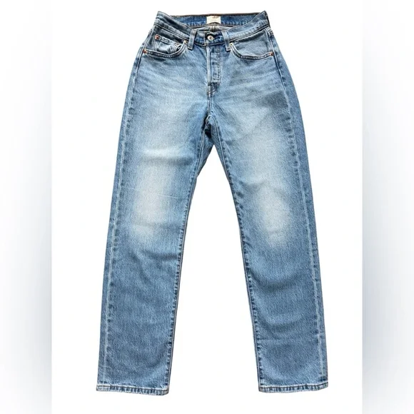 Levi’s 501 Curve High Rise straight Jeans in Lucid Dream Blue 24/30 - Picture 2 of 10